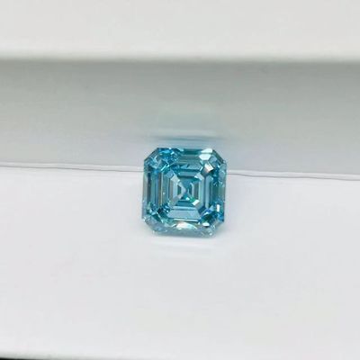 Asscher Cut Blue Synthetic Diamond Lab Engineered Diamonds 1-2 Carat
