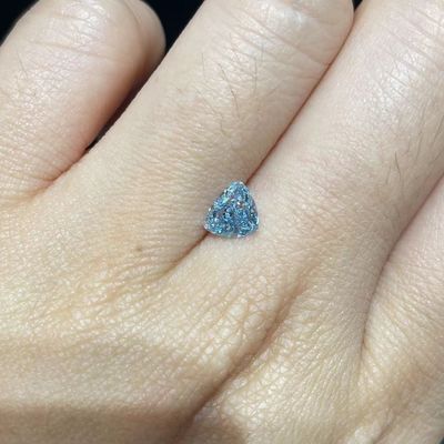 0.89Carat Lab Created Colored Diamonds Triangular Cut Blue Man Made Diamonds