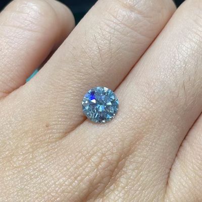 2.5 Carat Lab Created Colored Diamond Blue Nuance Lab Diamond VVS1
