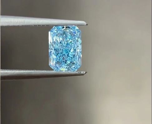 Large Size Loose Lab Grown Blue Radiant Cut CVD Diamonds IGI Certified