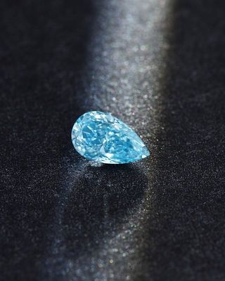 10 Mohs Pear Loose Lab Grown Blue Diamonds 1.0ct-1.8ct IGI Certified