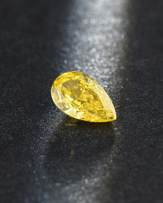 Pear Cut Synthetic Lab Grown Canary Diamonds IGI Certified