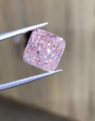 Lab Created Colored Loose Synthetic Diamonds 6CT Pink Cushion Cut Diamond