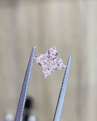 Man Made Lab Engineered Diamonds Four Leaf Clover Fancy Intense Pink Diamond