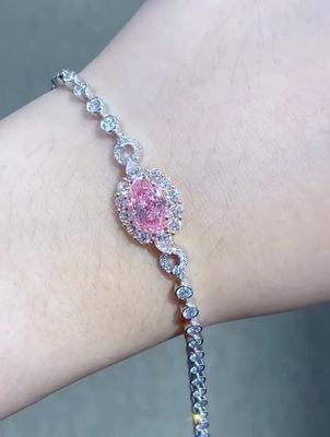 Fancy Colored Lab Grown Diamond Bracelets Pink Diamond Tennis Bracelets 2.08ct