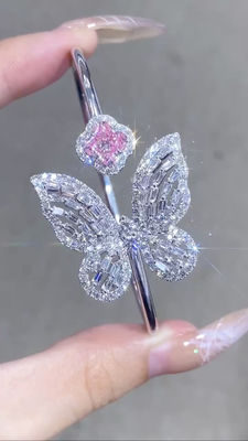 VS1 Lab Grown Diamond Bracelets Four Leaf Clover Lily Cut LV Cut Butterfly Shape