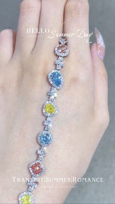 Colored Lab Created Diamond Bracelet Candy Bracelet Lab Diamond Jewelry