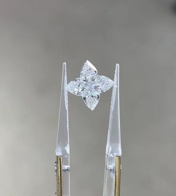 Lab Made Diamonds CVD IGI Certified Synthetic Diamonds Four Leaf clover Ring Necklace