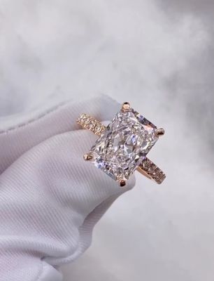 Radiant Diamond Ring White Diamond Ring Engagement Wedding Rings Lab Grown Diamond Rings