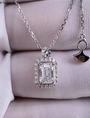 Emerald Lab Created Diamond Pendant Necklace Lab Diamond Jewelry Setting Pendant