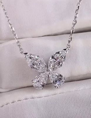 Butterfly Lab Created Diamond Pendant Necklace Lab Diamond Jewelry Setting Pendant