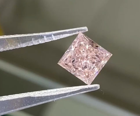Princess Cut Pink Lab Grown Diamonds  Light Pink Square Shape Jewelry Decorations
