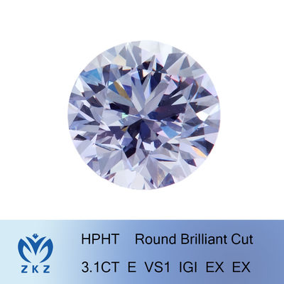 3.1Ct Synthetic Loose Lab Grown Diamonds Brilliant Cut White Color