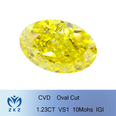 1.23ct Synthetic Lab Created Yellow Diamond Oval Shaped Excellent Cut