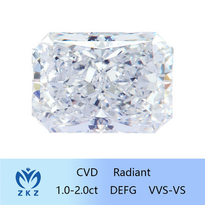 Colorless 10 Mohs Radiant Cut Lab Grown Fancy Diamonds VS-VVS Clarity