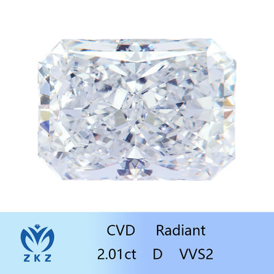 Radiant Cut 2ct As Grown CVD Lab Grown White Diamonds With IGI Certification