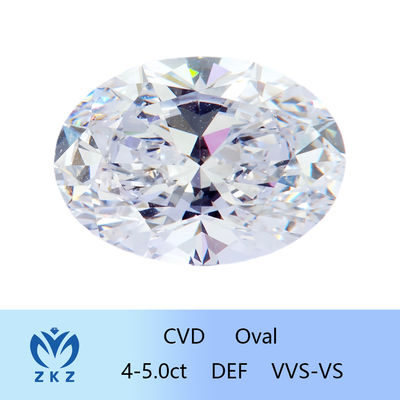 Synthetic Colorless 4-5ct CVD Lab Grown Oval Diamond 10 Mohs Hardness