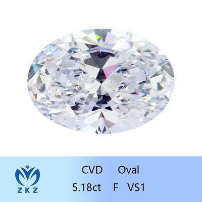 ZKZ Large Size Diamonds 5.18ct Certified Loose Oval Lab Diamond VS1 Clarity