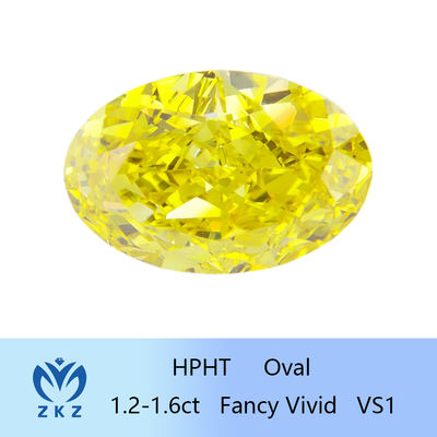 Oval Cut  HPHT Lab Created Yellow Diamond 1.2ct-1.6ct IGI Certificate