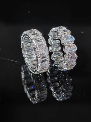 Oval Lab Grown Diamond Rings Emerald Cut Eternal Diamond Ring
