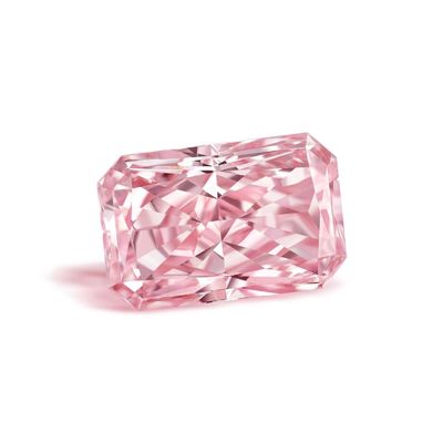 1.13ct Fancy Light Pink Radiant Shape Lab Created Diamond VVS Carbon Material with IGI Certificate