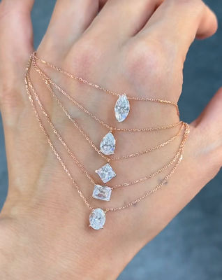 Fancy Shape Lab Grown Diamond Necklace Diamond Pendant Fashion Diamond Jewelry